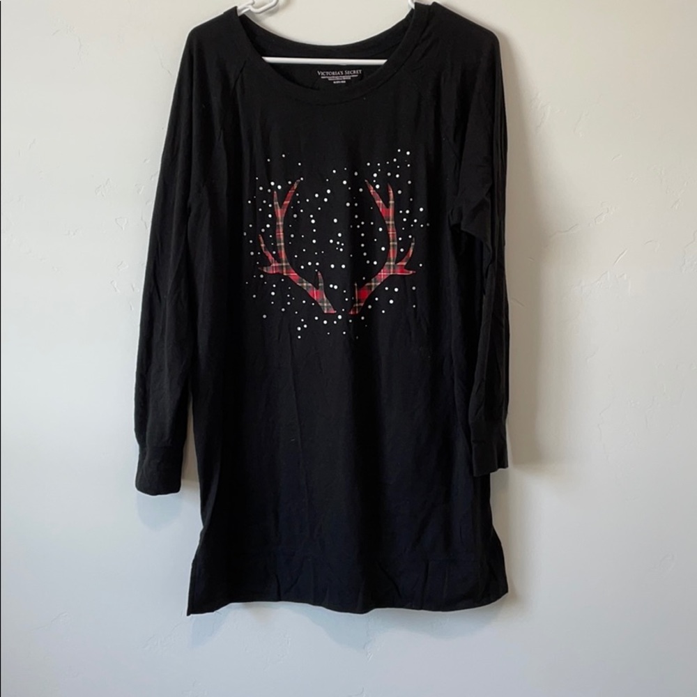 Victoria’s Secret Black Long Sleeve Night Gown